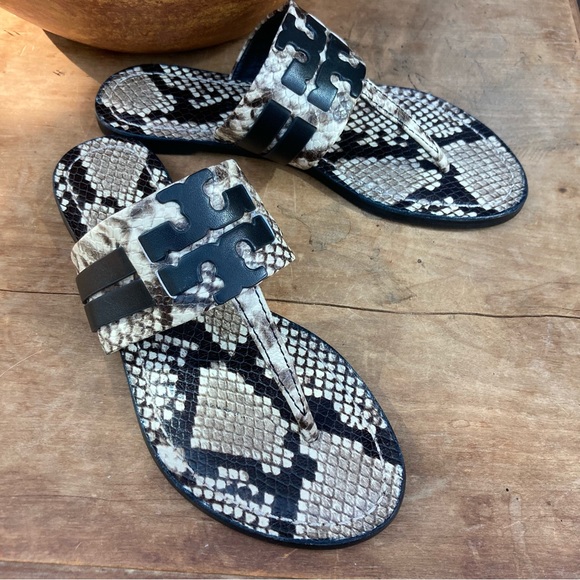 Tory Burch Miller Sandal thong flats snake print size 5 - Picture 6 of 13